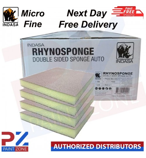 INDASA RHYNO SPONGE DOUBLE SIDED HAND SANDING PADS MICRO FINE Case of 100 595169