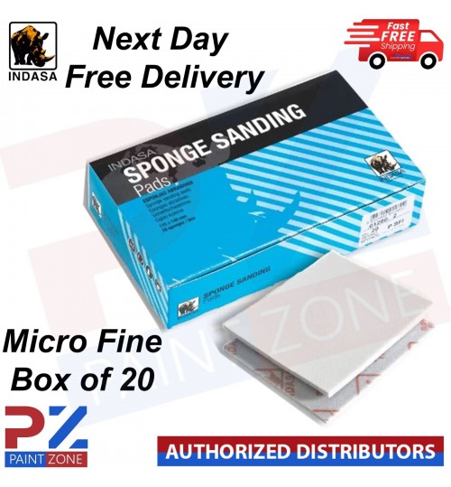 INDASA RHYNO SPONGE WET & DRY HAND SANDING PADS MICRO FINE QTY 20, 3000 SERIES