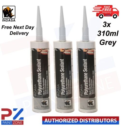 3x INDASA Polyurethane PU Sealant 310ml Grey - With Free Next Day Delivery