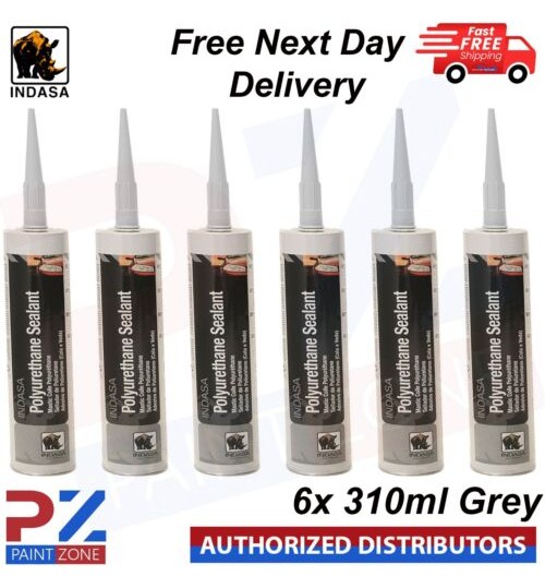 6x INDASA Polyurethane PU Sealant 310ml Grey - With Free Next Day Delivery