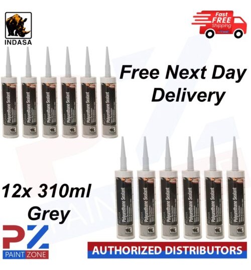 12x INDASA Polyurethane PU Sealant 310ml Grey - With Free Next Day Delivery
