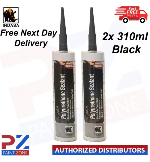 2x INDASA Polyurethane PU Sealant 310ml Black - With Free Next Day Delivery