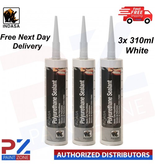 3x INDASA Polyurethane PU Sealant 310ml White - With Free Next Day Delivery