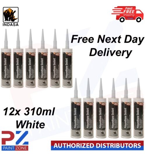 12x INDASA Polyurethane PU Sealant 310ml White - With Free Next Day Delivery