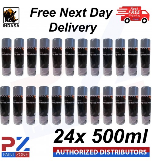 24x Indasa High Build Primer Aerosol Grey Spray Paint 500ml
