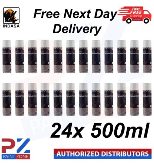 24X Indasa White High Build Acrylic Primer Aerosol Excellent Adhesion 500ml