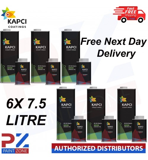 6x Kapci 6030 2K HS Anti-Scratch Clearcoat with 6033 FAST hardener -7.5LKIT