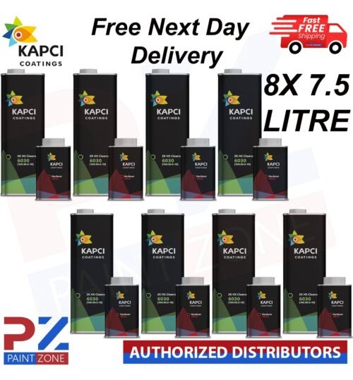 8x Kapci 6030 2K HS Anti-Scratch Clearcoat with 6033 FAST hardener -7.5LKIT
