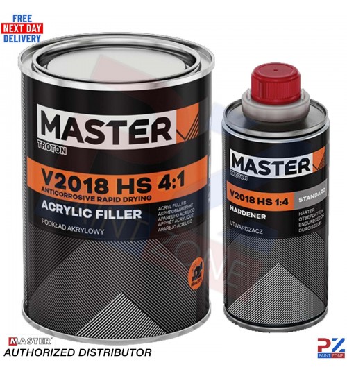 Master 2K HS Primer Kit 4.5L Grey – Rapid Drying 4:1 Car Body Repair Paint