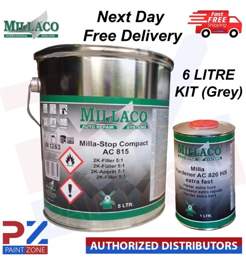 Millaco by Mipa 2k HS High Build Primer Filler Kit 6L KIT - GREY 5:1