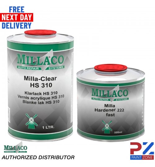 Millaco Milla-Clear HS 310 Auto Repair System with Fast hardener 222- 1.5ltr kit
