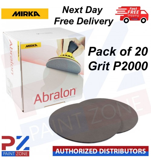 Mirka Abralon 150mm 6" P2000 Grit HookNLoop Foam Fine Finishing Discs Pad PK20