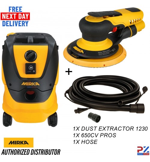 Mirka 650CV PROS 150mm DA Sander + 1230LPC Dust Extractor 230V Complete
