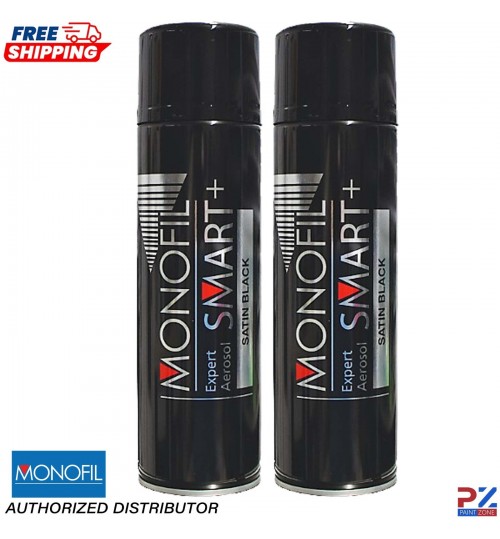 Monofil SMART+ Satin Black Aerosol Paint – 12x 500ml 1K Acrylic Spray Cans