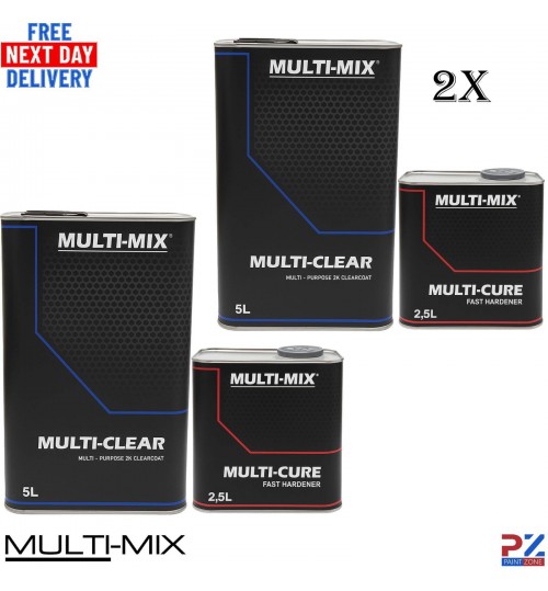 Multi-Mix MS Clearcoat 2K – 2x 7.5L Kits + Fast Hardeners – Car Refinishing