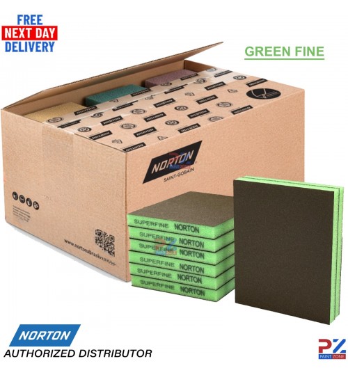 Norton Green Superfine Double Sided Sanding Sponges P400-P600 Pack of 100