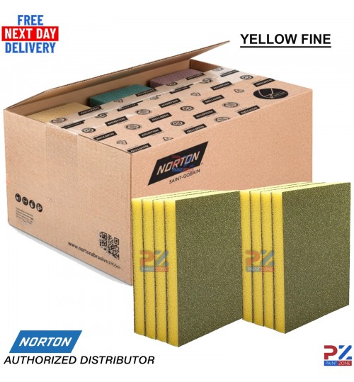 Norton Yellow Fine Double Sided Soft Sanding Sponges P220–P400 Pack of 100