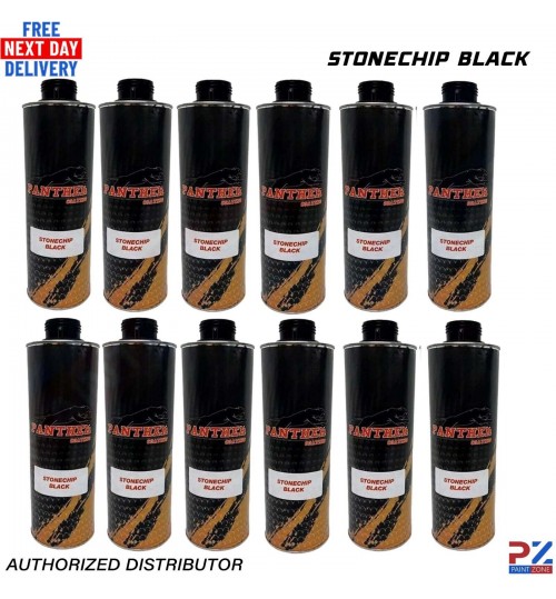 12X PANTHER COATING STONECHIP BLACK UNDERBODY - 1 LITRE