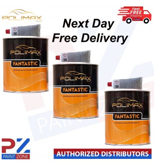 3X Body Filler Large 3Litre Polimax Fantastic Super Quality Body Repair Supplies