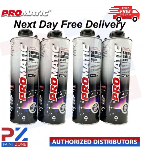 4X PROMATIC BLACK STONECHIP UNDERBODY COATING 1 KG - NEXT DAY FREE DELIVERY