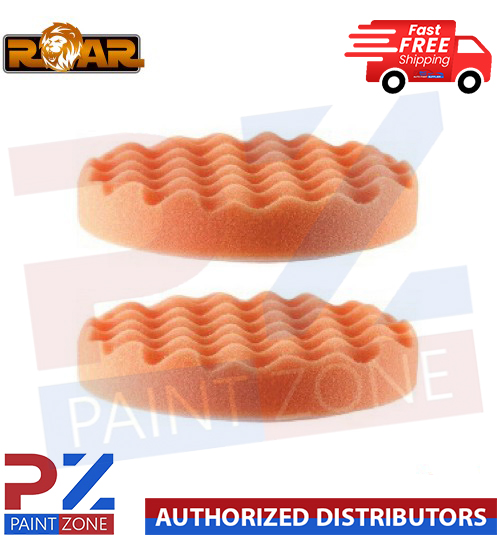 ROAR 620WP 6" Hook and loop ORANGE HARD WAFFLE COMPOUNDING FOAM HEADS PK2(UK)