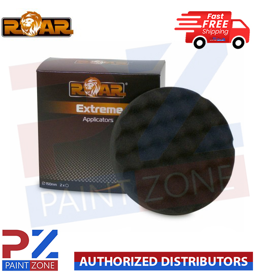 ROAR 620PF 6" BLACK WAFFLE HOOK AND LOOP POLISHING FOAM HEADS