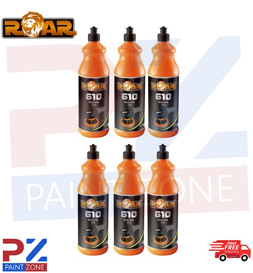 6 X ROAR 610 EXTREME CUTTING POLISH COMPOUND 1KG - POLISHING VALETING