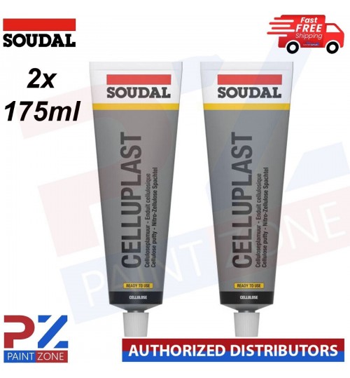 2x SOUDAL CELLUPLAST REPAIR PUTTY STOPPER FILLER 175ML (SKIMMING & PIN HOLES)