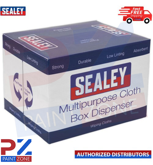 Sealey Workshop Tough Paper Cloth Wipes Strong No-Rip in Dispenser Box 160pc
