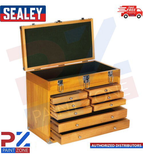 Sealey Wood Tool Box Chest 8 Drawer Heavy Duty Storage Machinist Cabinet AP1608W