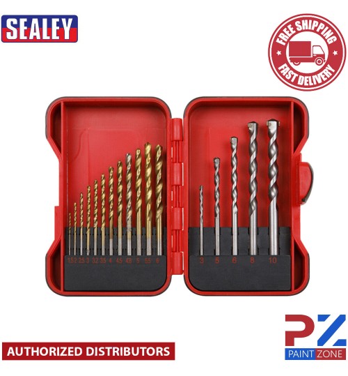Sealey HSS AK3717TCM Masonry Drill Bit Set-17PC (UK PRODUCT)