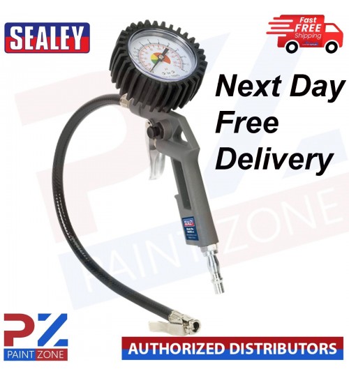 Sealey SA302 Air Line Tyre Inflator 0-175psi Pressure Gauge & 1/4" BSP Connector 