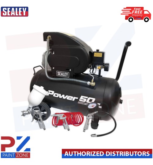 Sealey Compressor 50L Direct Drive 2hp With 4pc Air Accessory Kit SAC5020APK Ex Display Item