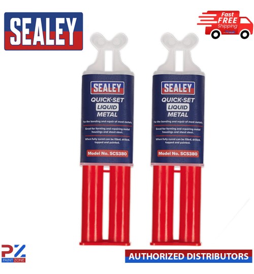 2X Sealey SCS380 Quick Set Liquid Metal Chemical Epoxy Metal Repair dual Syringe