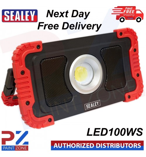 Sealey LED100WS 20W COB LED Rechargeable Floodlight Wireless Speakers&Power Bank
