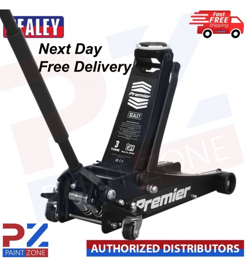 Sealey 3040AB 3 Tonne Low Profile Trolley Jack with Rocket Lift - Black