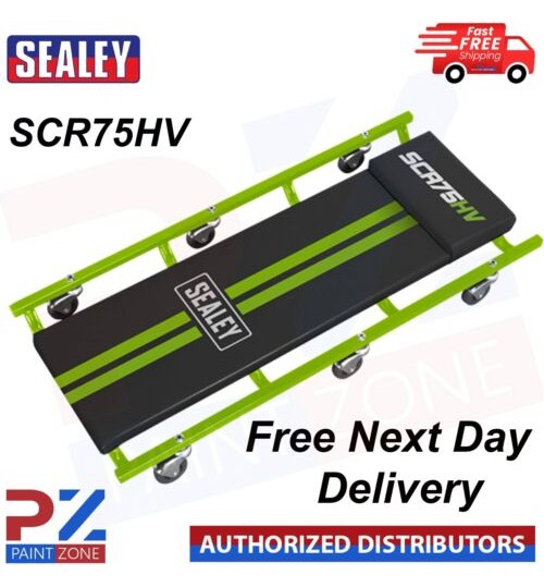Sealey SCR75HV American-Style Creeper 36" with Steel Frame&6 Wheels Hi Vis Green