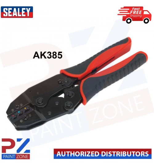 Sealey AK385 Ratchet Terminal Crimping Plier Crimper Electricians Tool