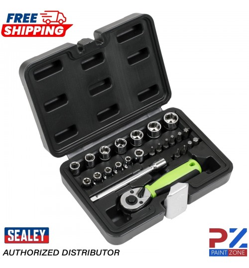 Sealey S01233 Socket Set 25pc 1/4"Sq Drive - Metric