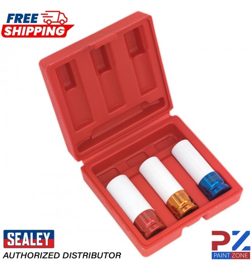 Sealey SX031 Alloy Wheel Impact Socket Set 3pc 1/2inSq Drive