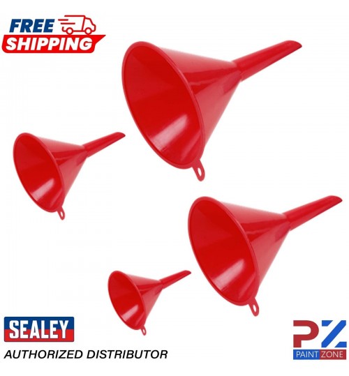 Sealey Small Funnel Set 4pc Economy Fixed Spout - F92