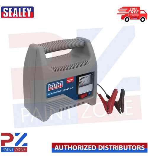 DSBC4 Sealey Battery Charger 12V 4Amp 230V Automatic Car / Bike / Van 12-48Ah