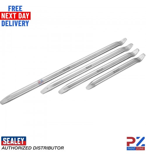 Sealey VSTL3456 Tyre Lever PryBar Remover For Motorbikes Cars 4pc Set 12" 16" 18
