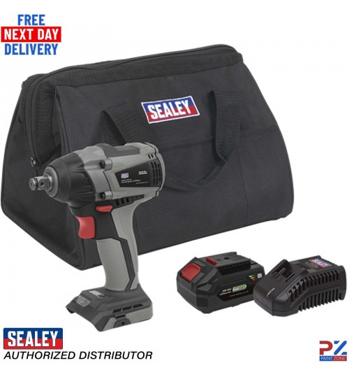 Sealey Brushless Impact Wrench Kit 1/2"Sq Drive 20V SV20 300Nm CP20VIWXKIt1