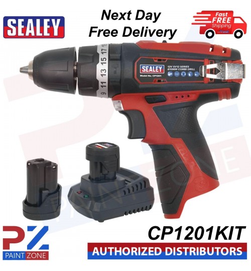 Sealey CP1201KIT 12V SV12 Series Ø10mm Combi Drill Kit - 2 Batteries