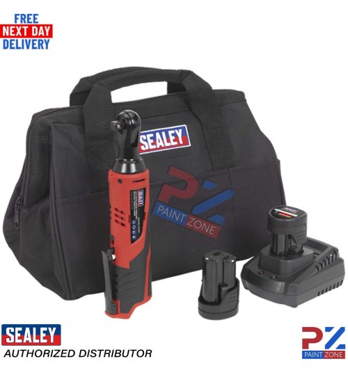 Sealey CP1202KIT Ratchet Wrench Kit 3/8" Inch Sq Drive 12V Li-ion - 2 Batteries