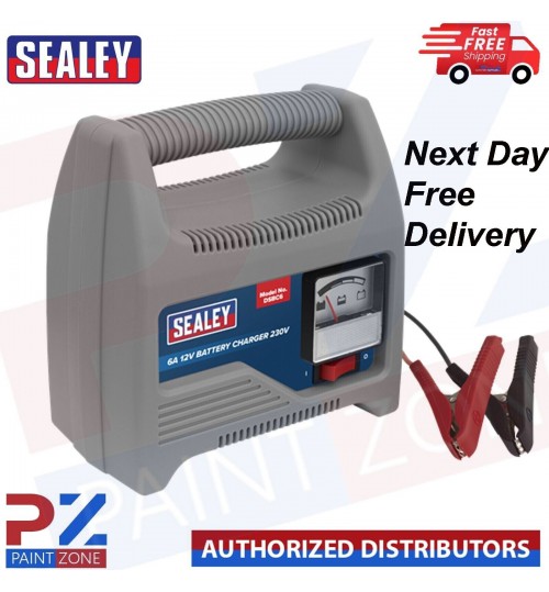 Sealey DSBC6 Battery Charger 12V 6Amp 230V Automatic Car / Bike / Van 20-80Ah