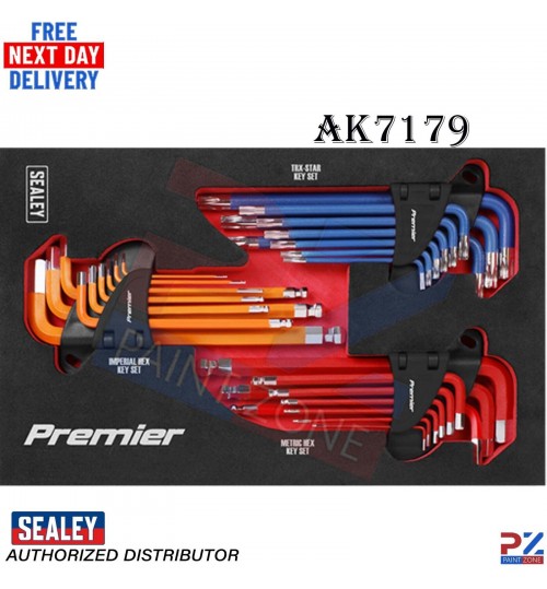 Sealey AK7179 27pc Master Hex Key Set | Metric, Imperial & Torx with Foam Tray