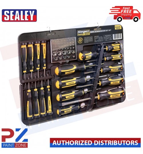 Sealey S0111 60 Piece Screwdriver Bit Set Chrome Vanadium Steel Soft GripStorage