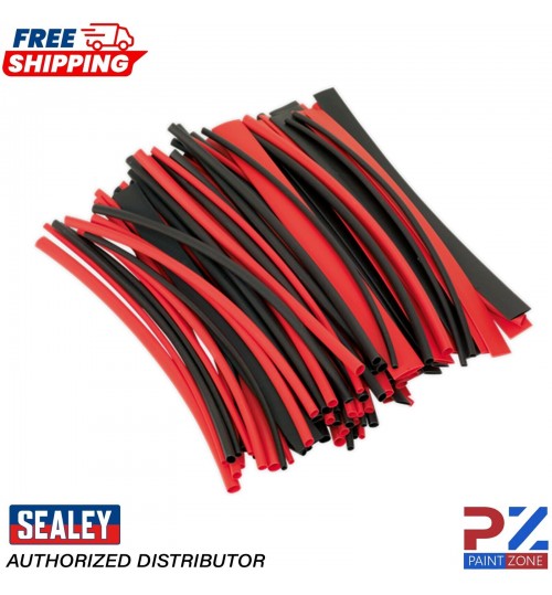 Heat Shrink Tubing HST200BR Sealey 100pc 200mm Heat Shrink Tubing - Black & Red